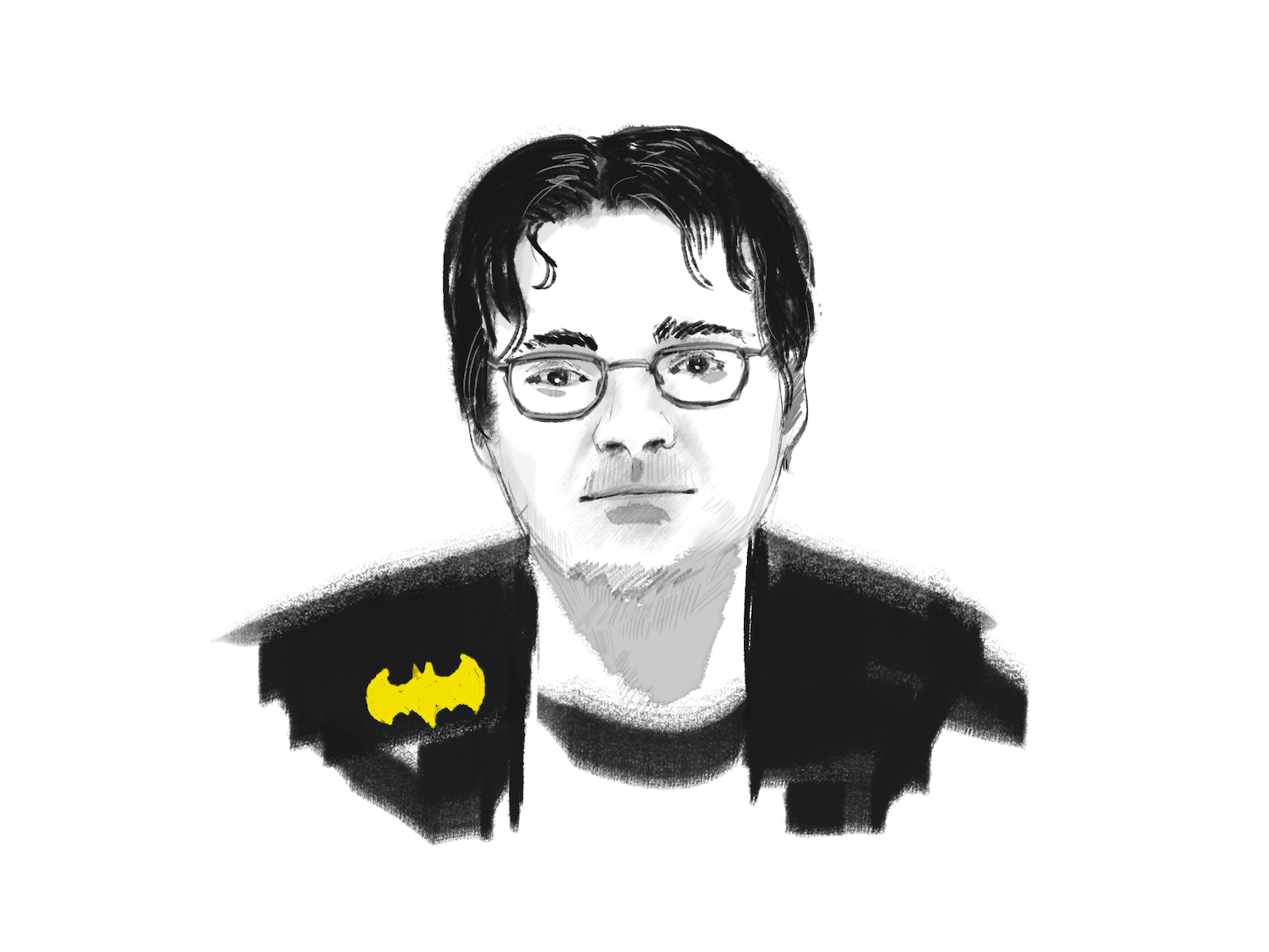 Drawing of Brandon Sanderson by Viktoriia Shcherbak.