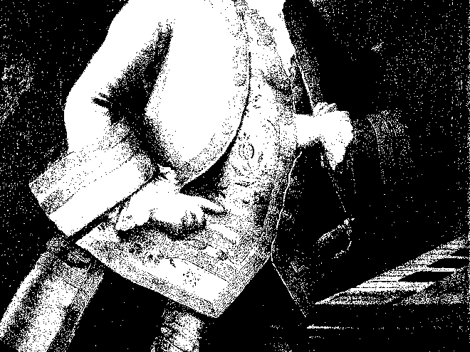 Detail of painting of Mozart as a child.