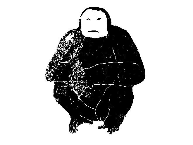 Drawing by Viktoriia Shcherbak of huddling golem.