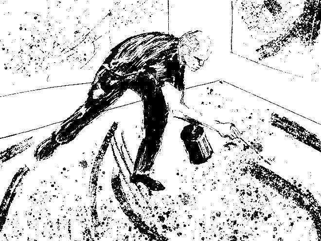Drawing by Viktoriia Shcherbak of Jackson Pollock painting.