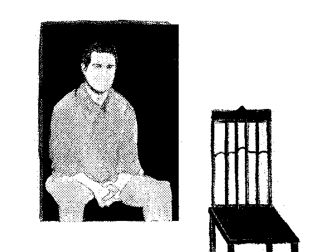 Drawing by Viktoriia Shcherbak of poster of Tom Cruise alongside an empty chair.